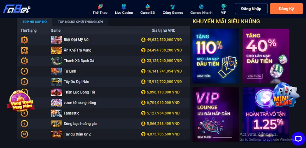 Hoàn trả hàng ngày bắn cá Go888 Win